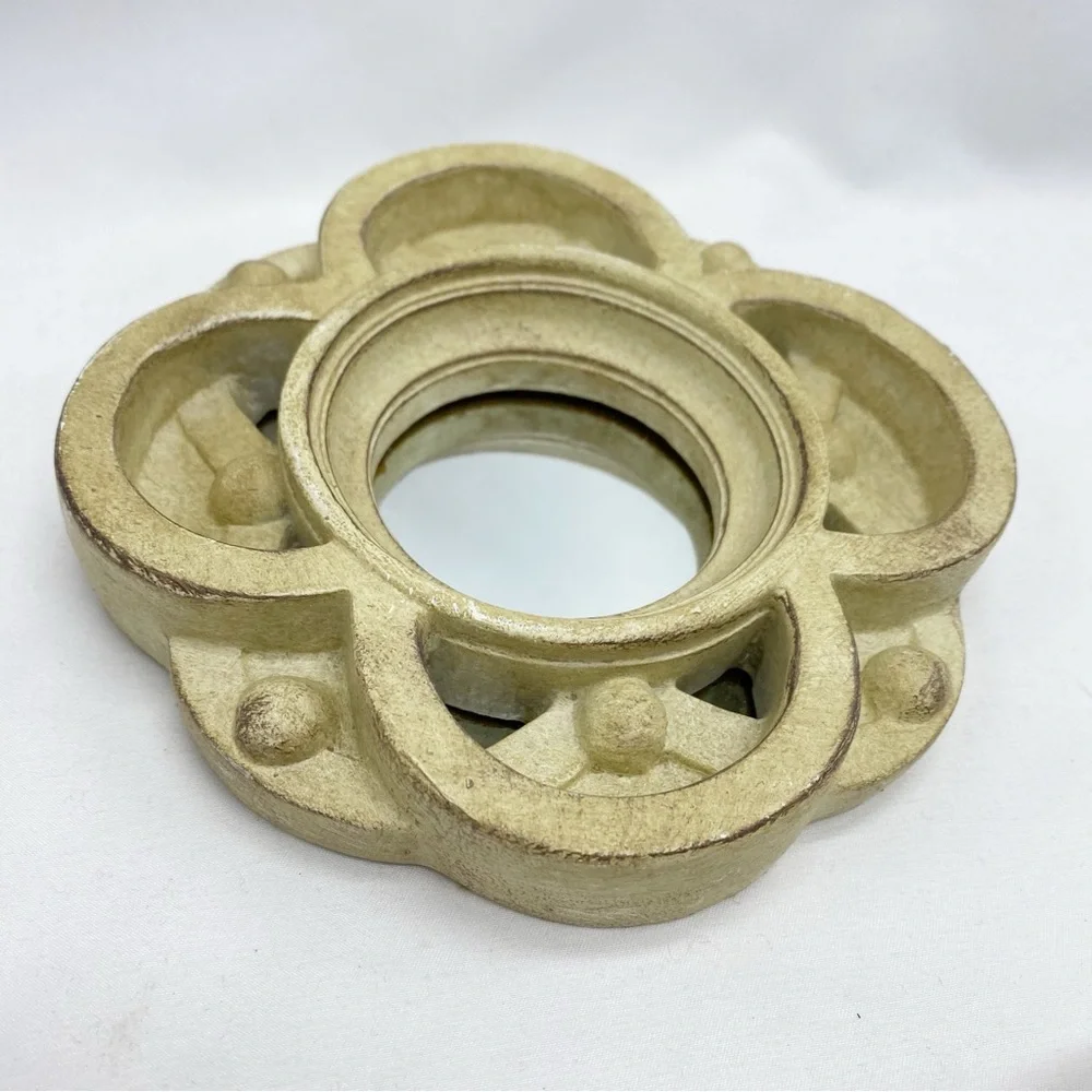 Irish Celtic Knot Elegant Cream Mini Wall Mirror 3 Pc Set Vintage
